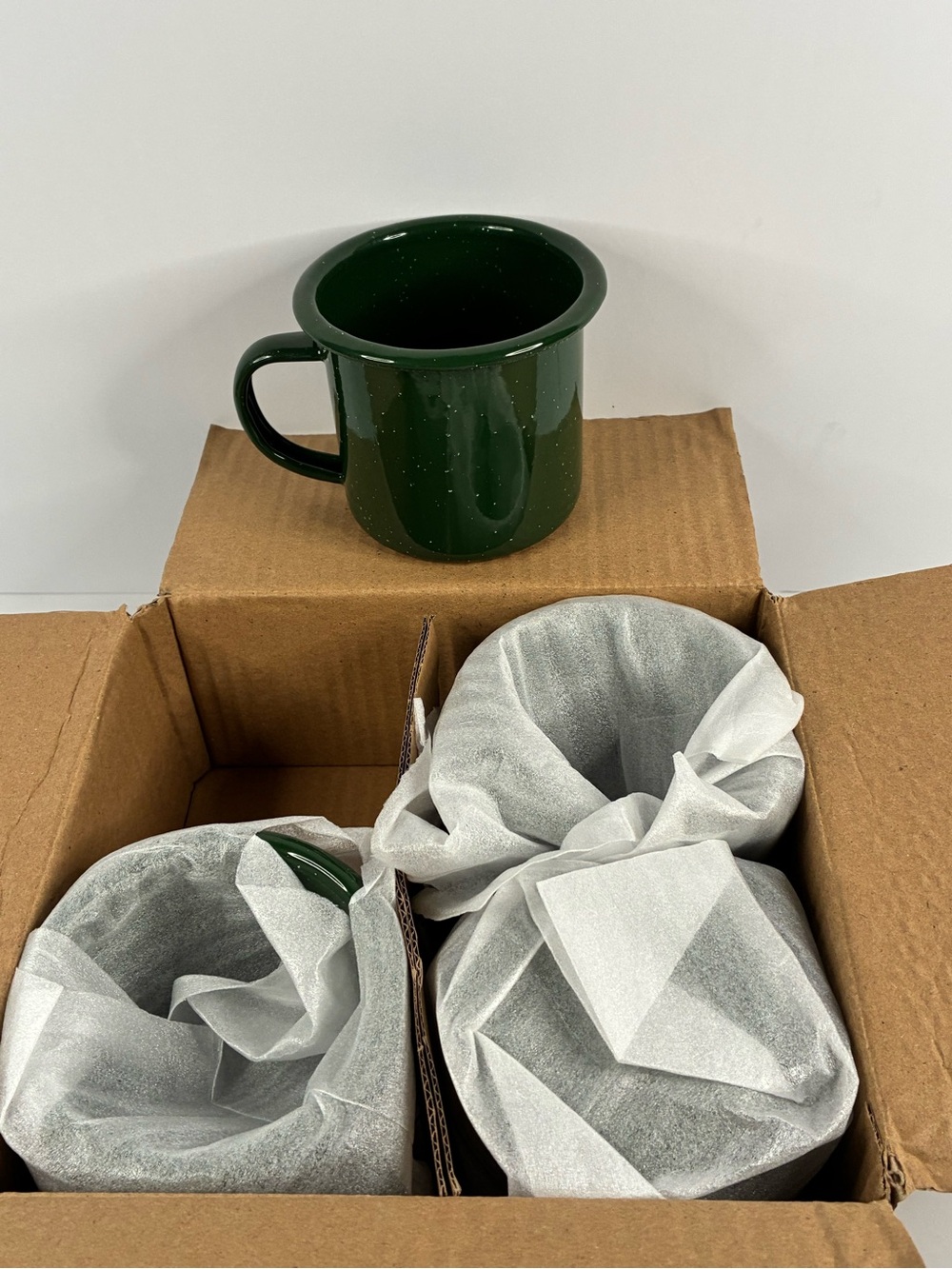 Dark Green Enamel Camping Mug - 12 oz